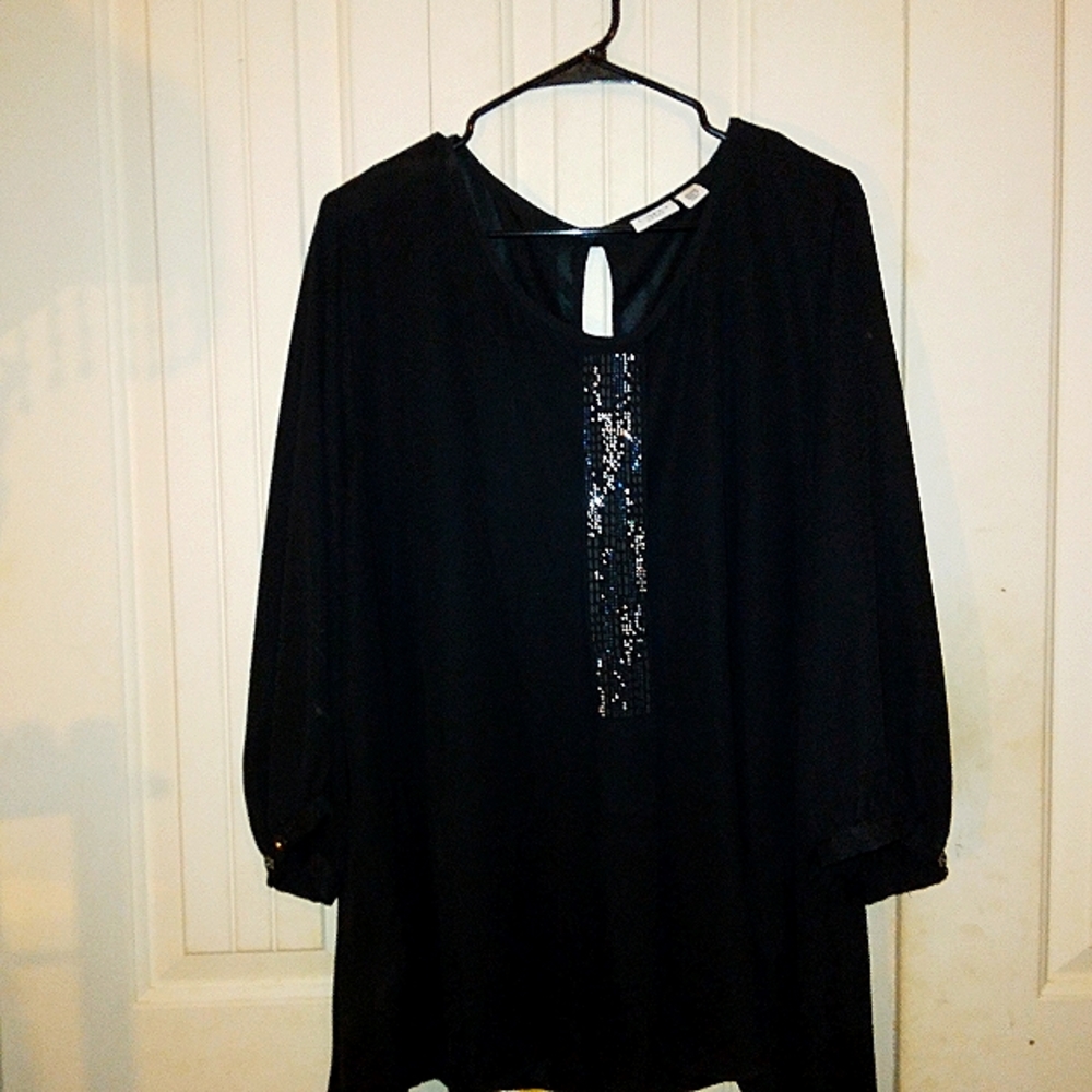 Black Fancy Blouse Designed by Cato